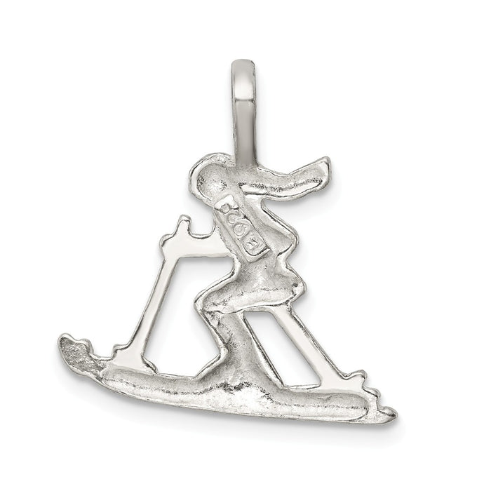 Million Charms 925 Sterling Silver Skier Pendant