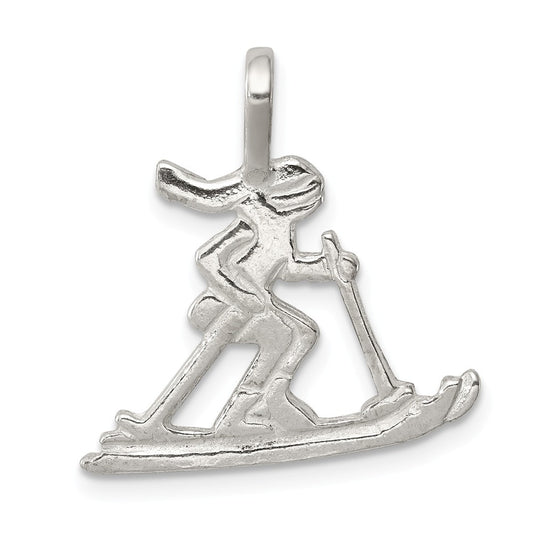 Million Charms 925 Sterling Silver Skier Pendant