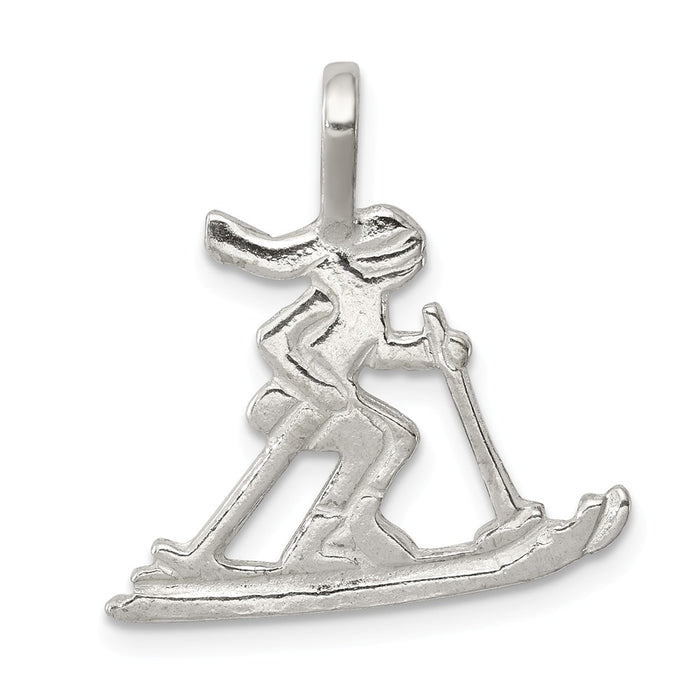 Million Charms 925 Sterling Silver Skier Pendant