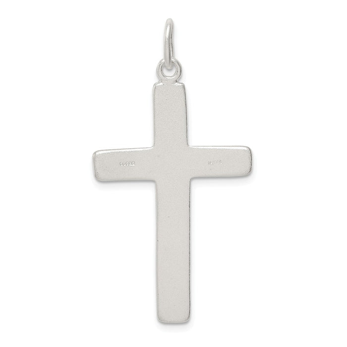 Million Charms 925 Sterling Silver Satin Inri Relgious Crucifix Pendant