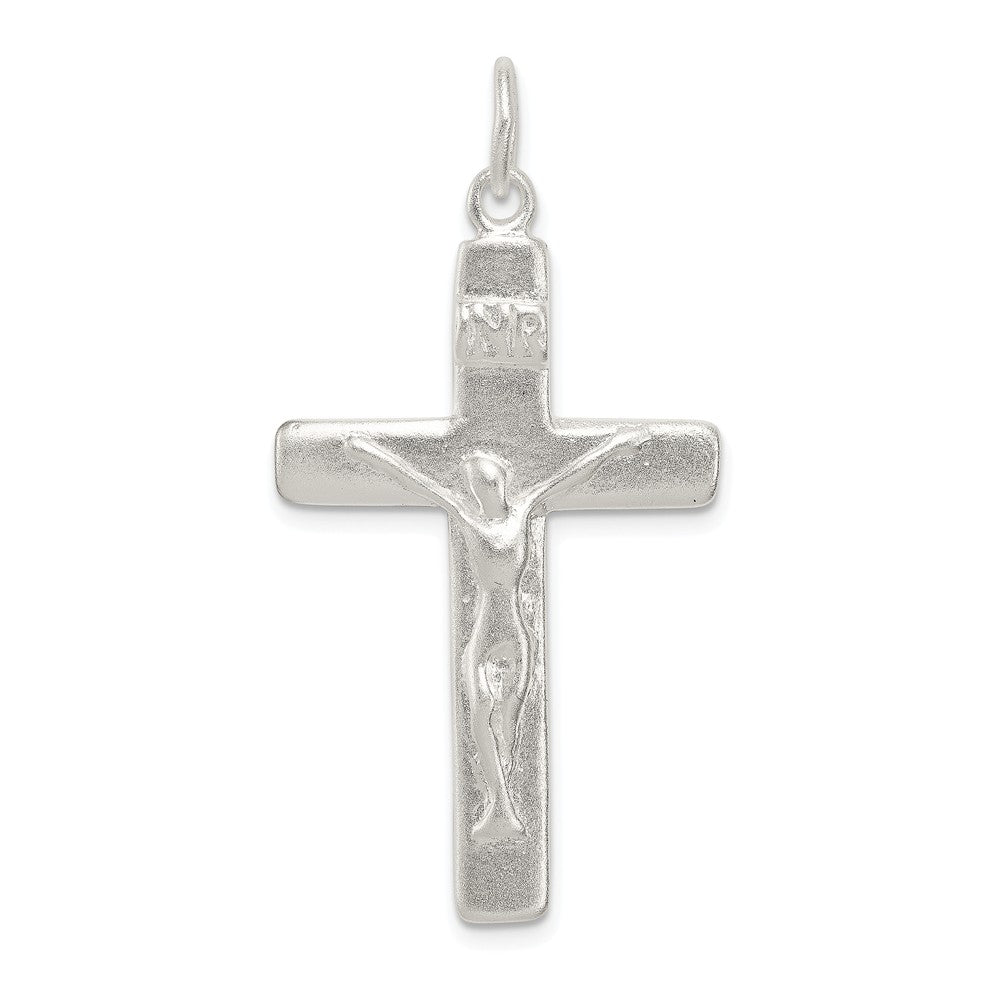 Million Charms 925 Sterling Silver Satin Inri Relgious Crucifix Pendant