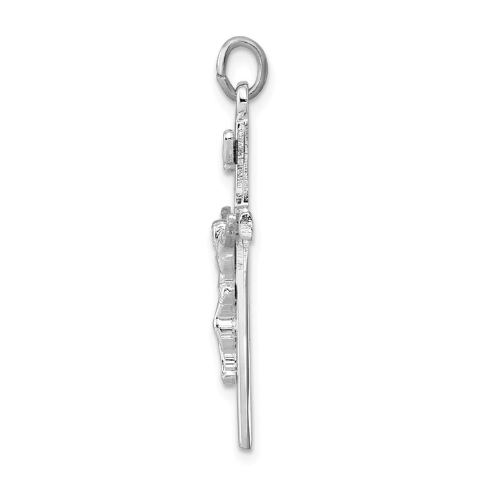 Million Charms 925 Sterling Silver Rhodium-Plated Inri Relgious Crucifix Pendant