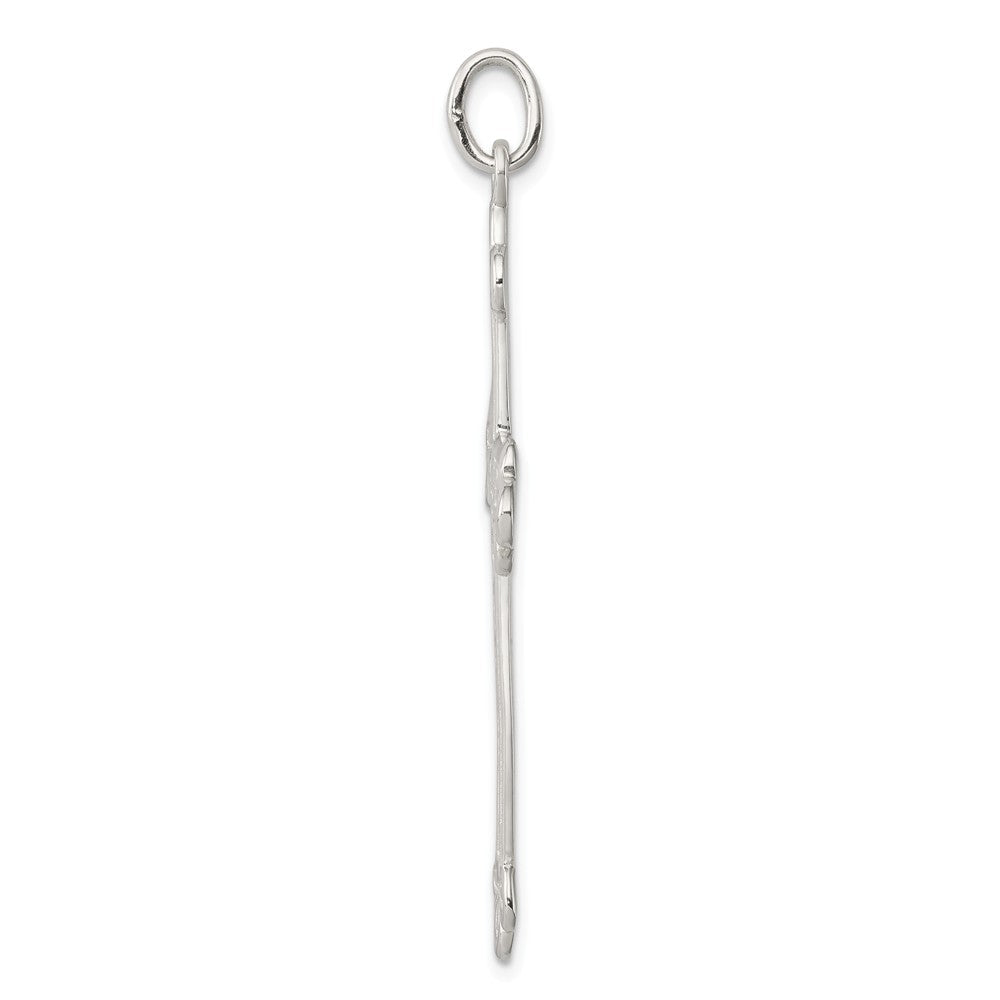 Million Charms 925 Sterling Silver Budded Relgious Cross Pendant