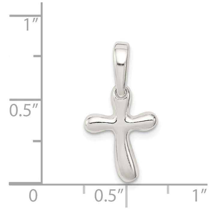 Million Charms 925 Sterling Silver Tiny Freeform Relgious Cross Charm