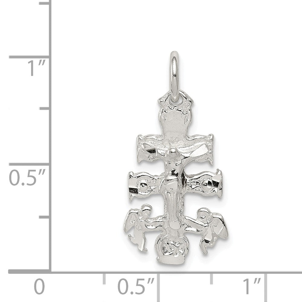Million Charms 925 Sterling Silver Cara Vaca Relgious Crucifix Pendant
