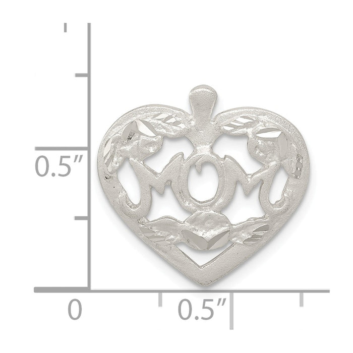 Million Charms 925 Sterling Silver Mom Heart With Flowers Charm