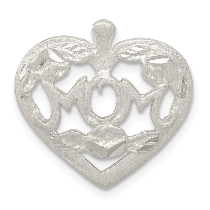 Million Charms 925 Sterling Silver Mom Heart With Flowers Charm