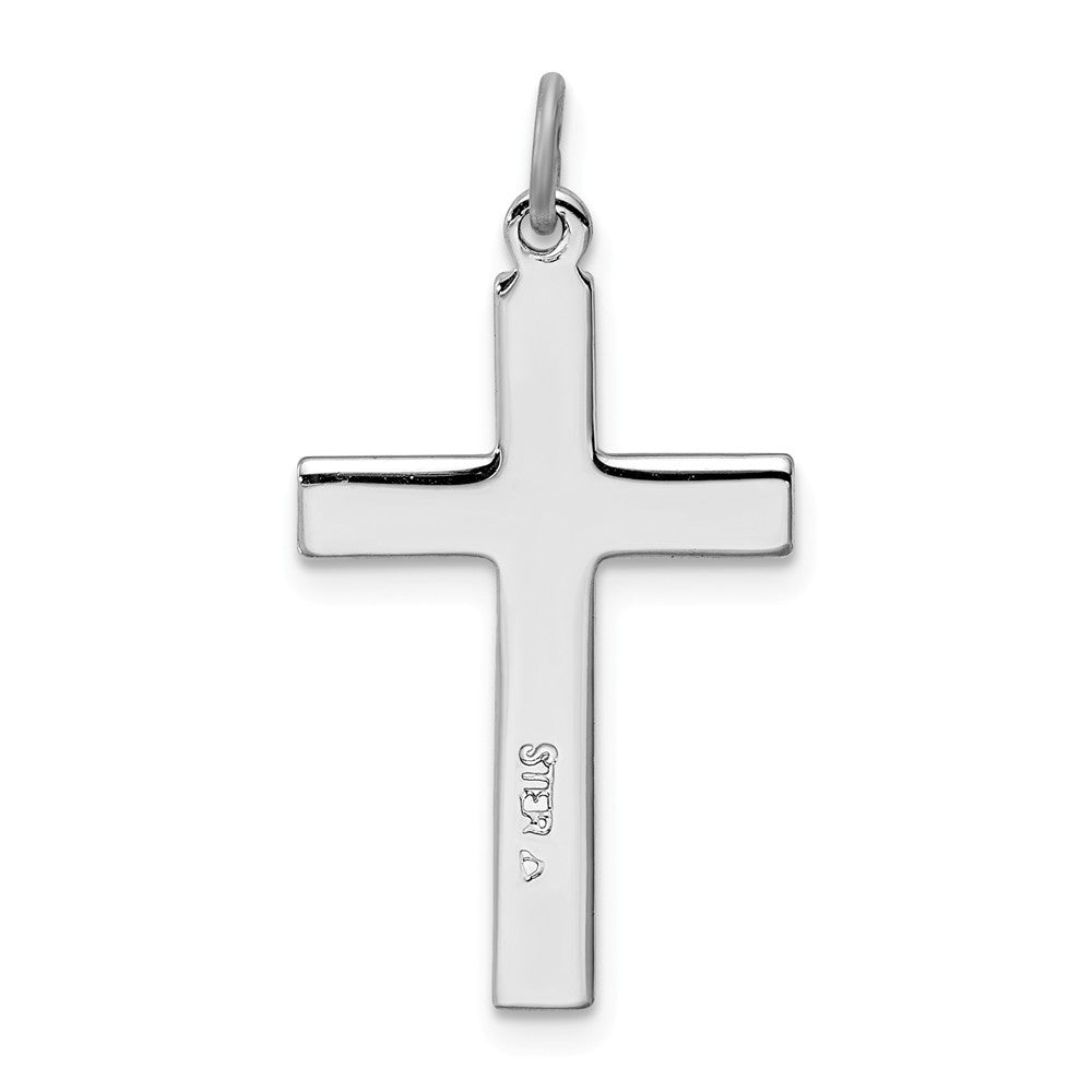 Million Charms 925 Sterling Silver Rhodium-Plated Relgious Cross Charm