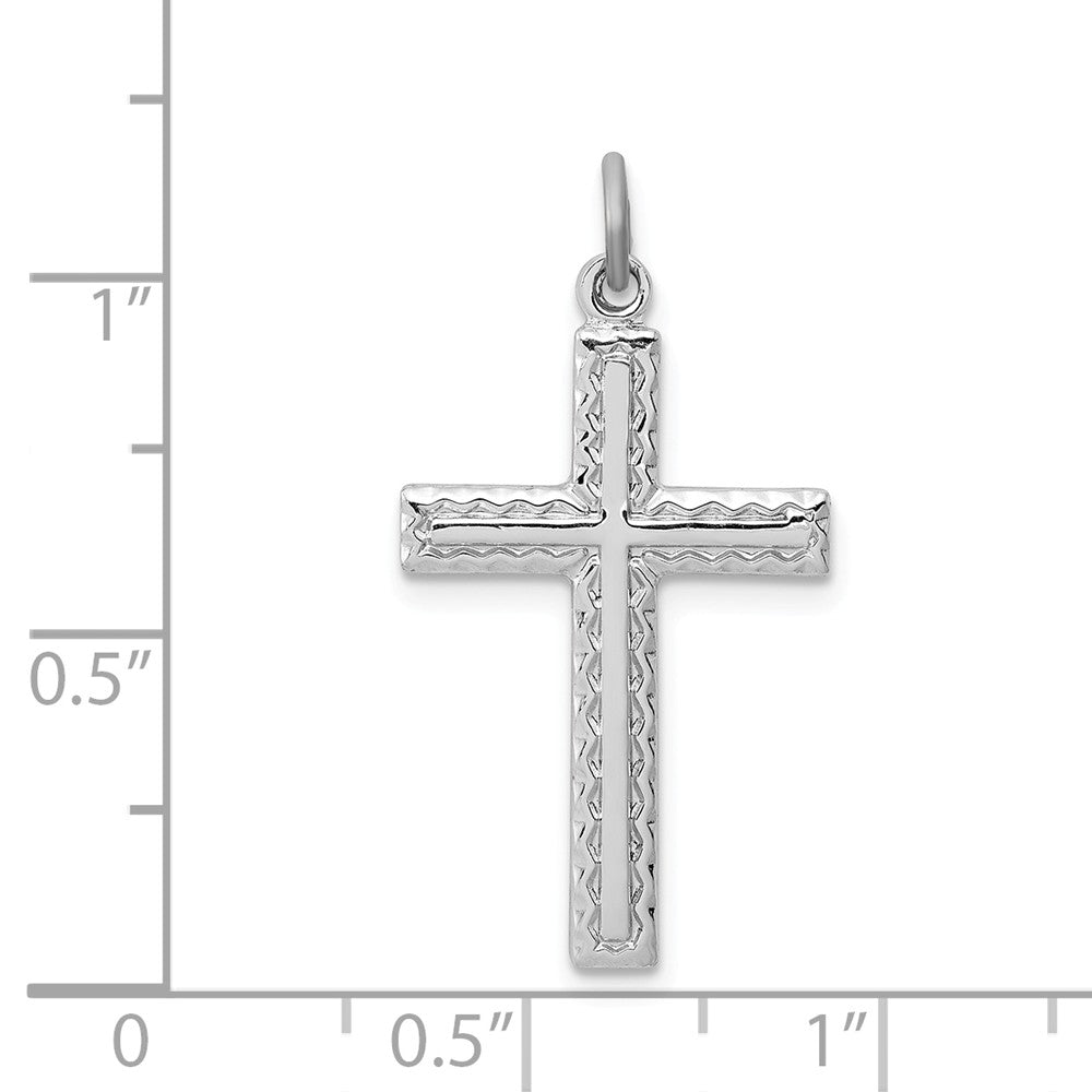 Million Charms 925 Sterling Silver Rhodium-Plated Relgious Cross Charm