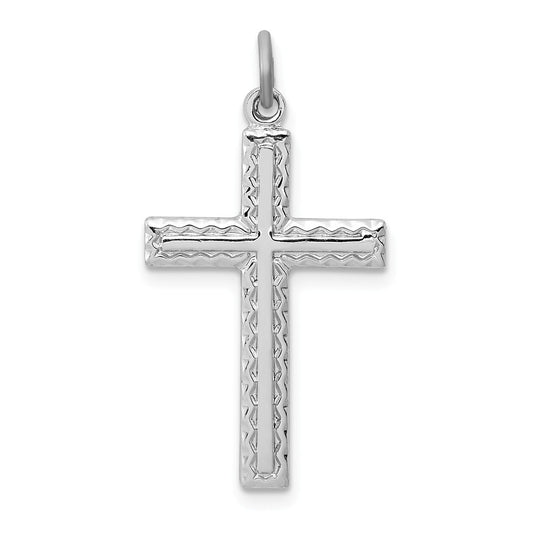 Million Charms 925 Sterling Silver Rhodium-Plated Relgious Cross Charm