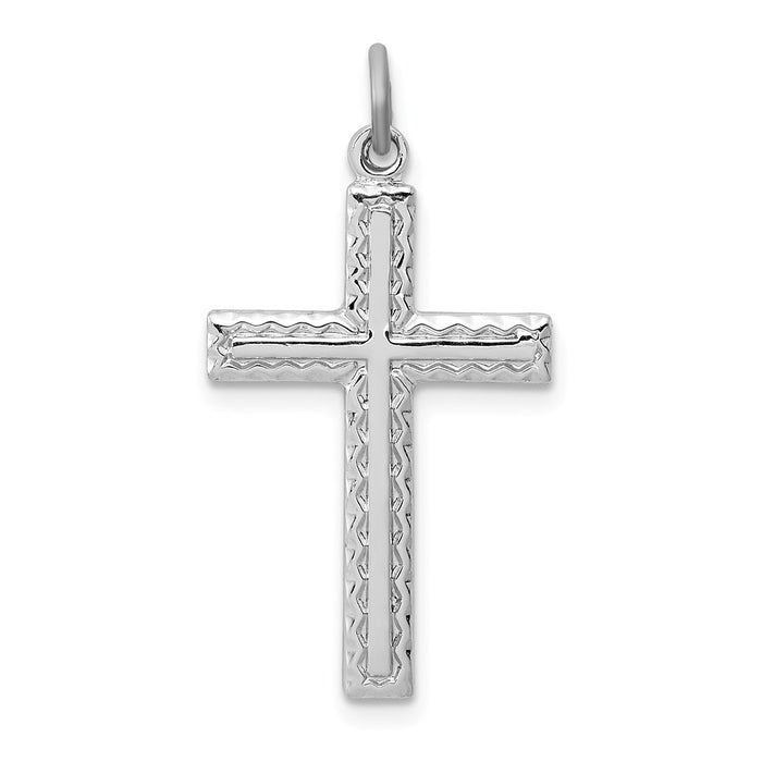 Million Charms 925 Sterling Silver Rhodium-Plated Relgious Cross Charm
