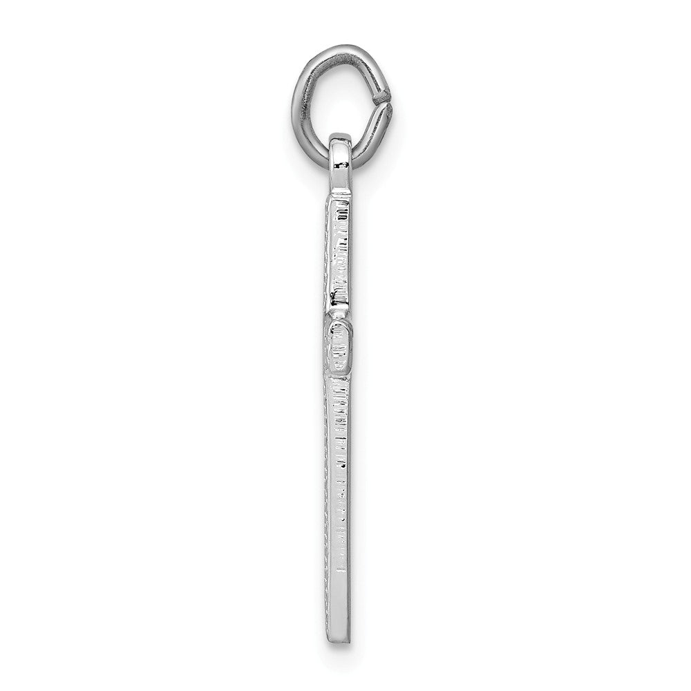Million Charms 925 Sterling Silver Rhodium-Plated Heart Relgious Cross Charm