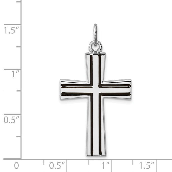 Million Charms 925 Sterling Silver Rhodium-Plated Enameled Latin Relgious Cross Charm