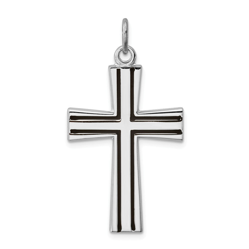 Million Charms 925 Sterling Silver Rhodium-Plated Enameled Latin Relgious Cross Charm
