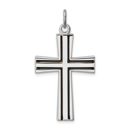 Million Charms 925 Sterling Silver Rhodium-Plated Enameled Latin Relgious Cross Charm