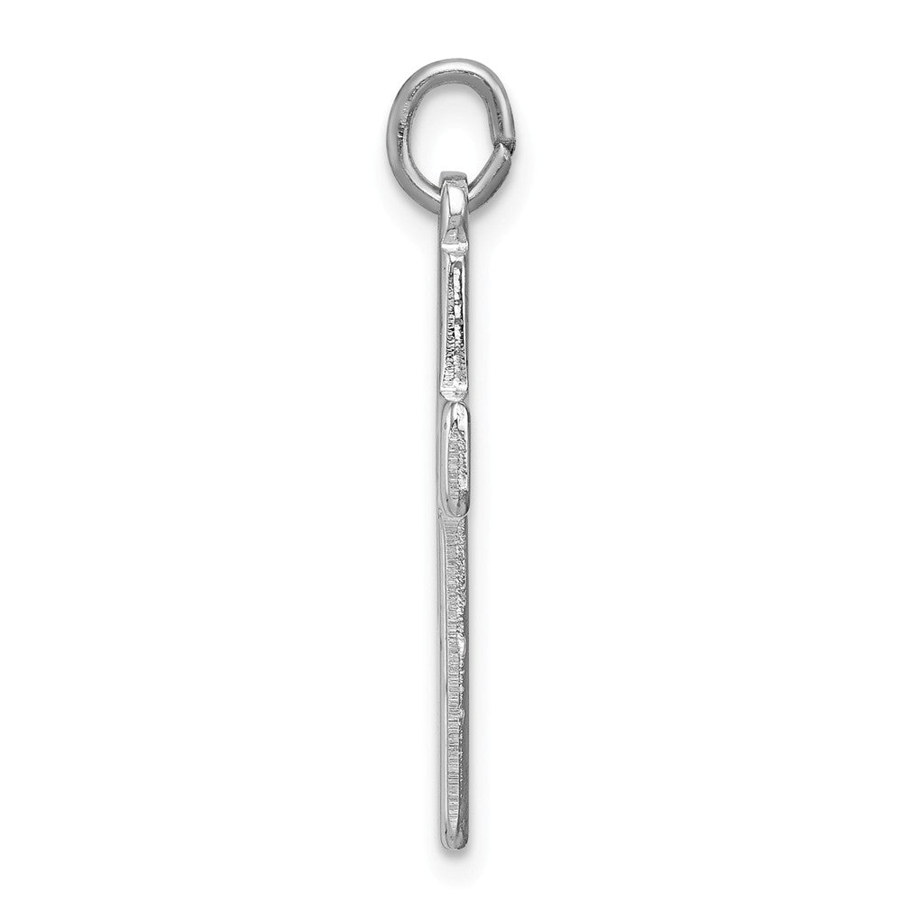 Million Charms 925 Sterling Silver Rhodium-Plated Cut-Out Relgious Cross Charm
