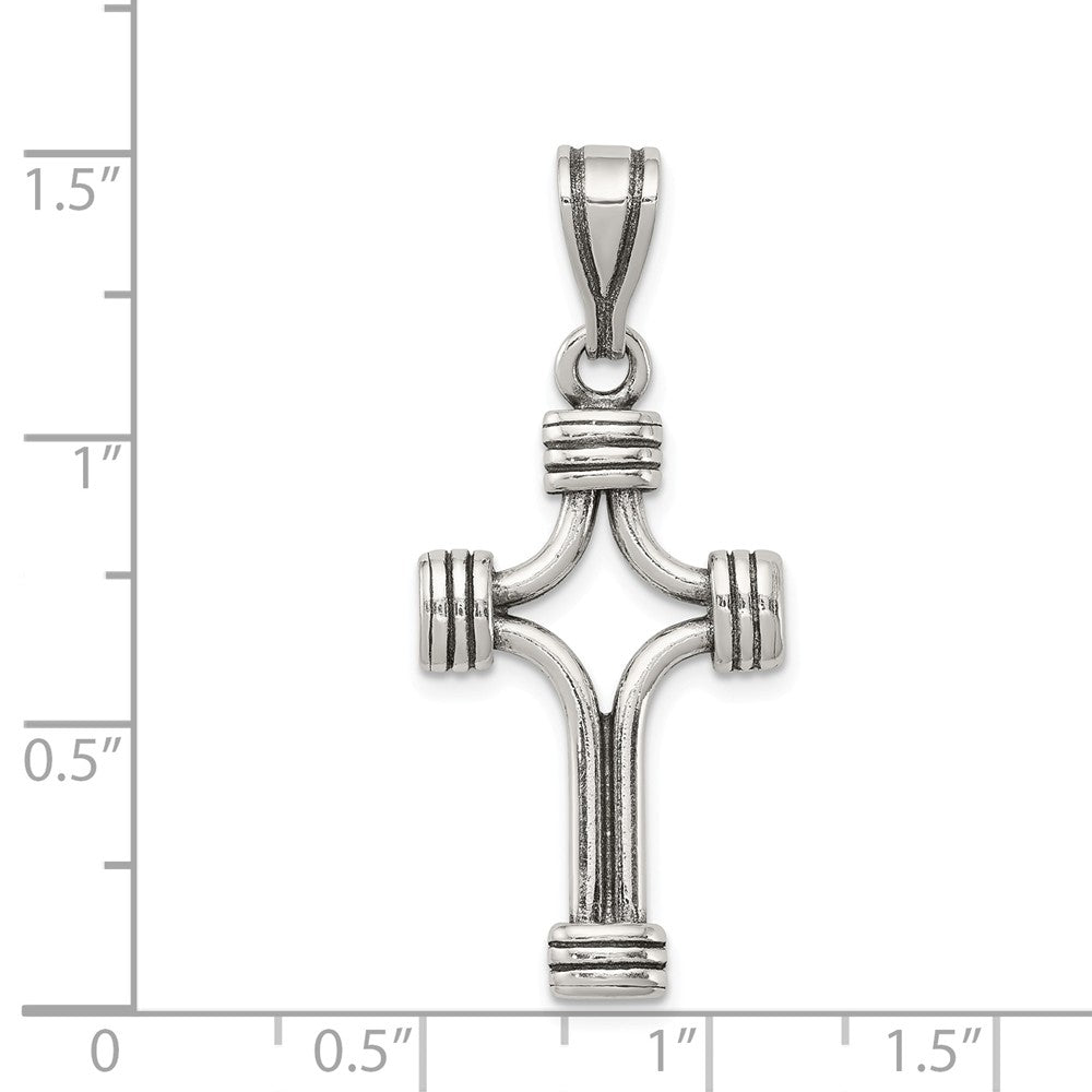 Million Charms 925 Sterling Silver Antiqued Relgious Cross Pendant