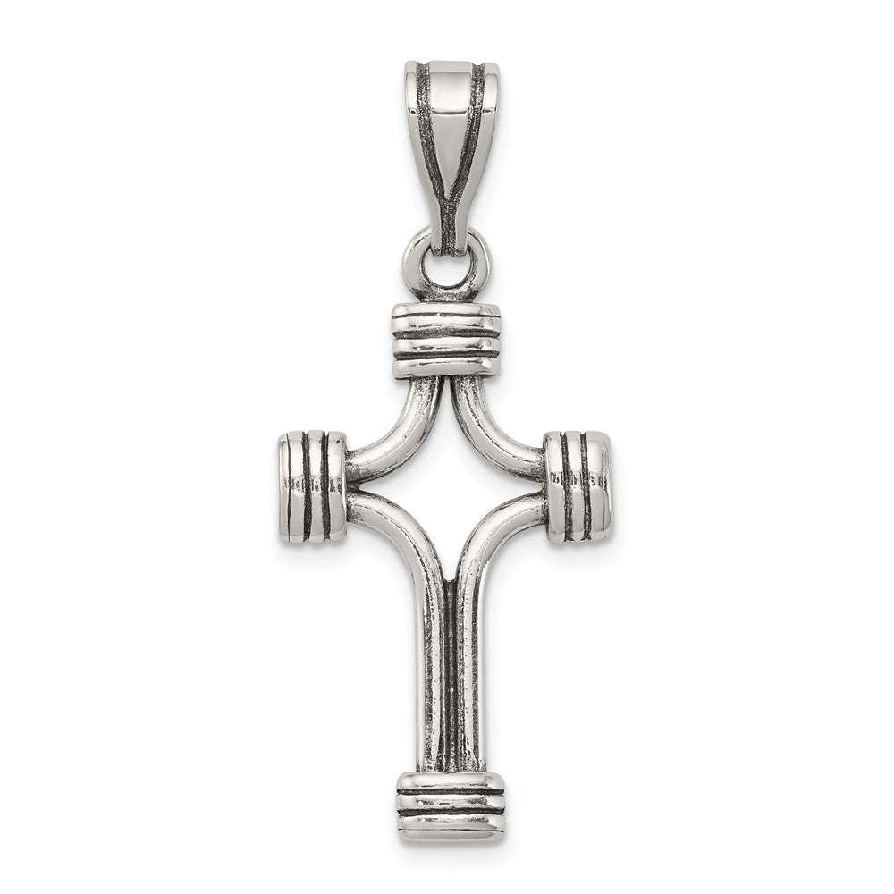 Million Charms 925 Sterling Silver Antiqued Relgious Cross Pendant