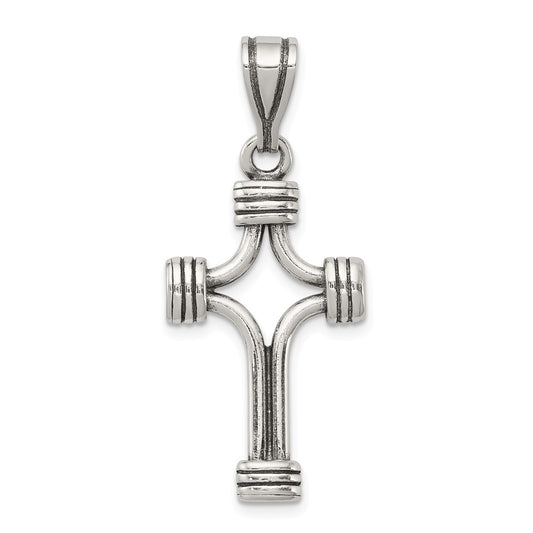 Million Charms 925 Sterling Silver Antiqued Relgious Cross Pendant