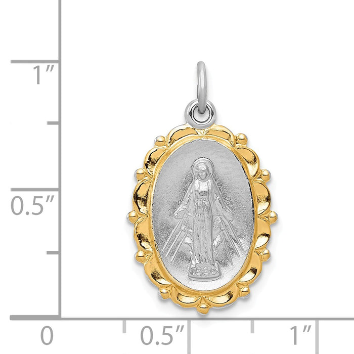 Million Charms 925 Sterling Silver Rhodium-Plated & Vermeil Religious Miraculous Medal
