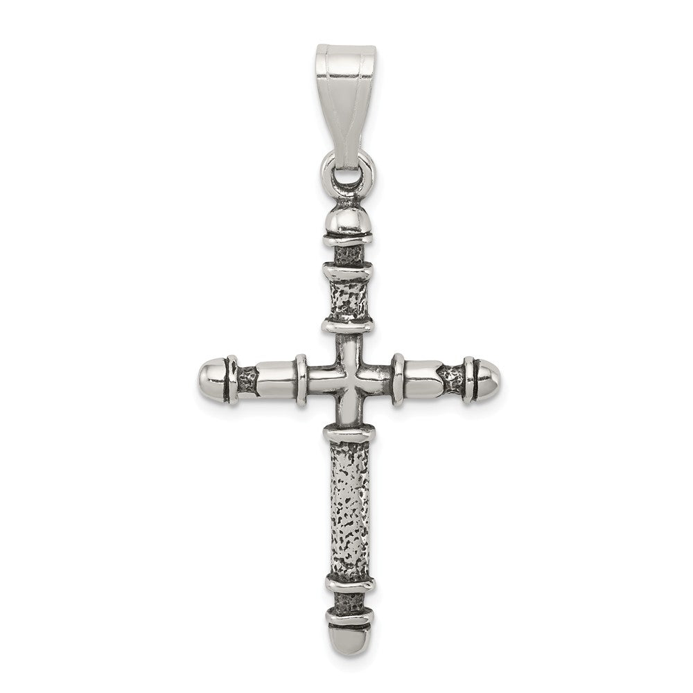 Million Charms 925 Sterling Silver Antiqued Relgious Cross Pendant