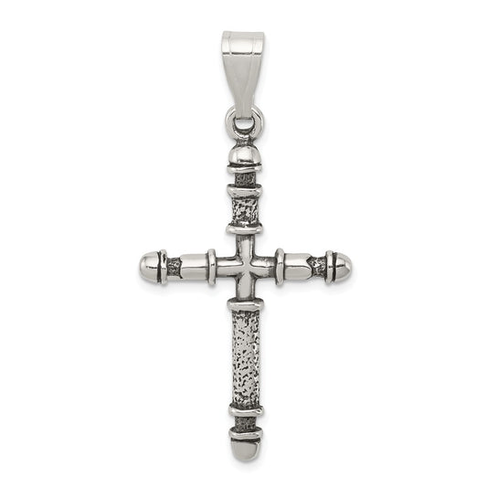 Million Charms 925 Sterling Silver Antiqued Relgious Cross Pendant
