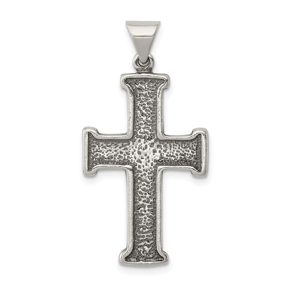 Million Charms 925 Sterling Silver Antiqued Relgious Cross Pendant
