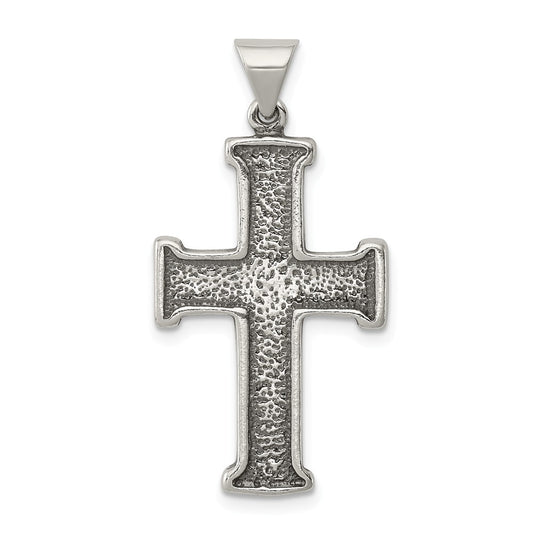 Million Charms 925 Sterling Silver Antiqued Relgious Cross Pendant