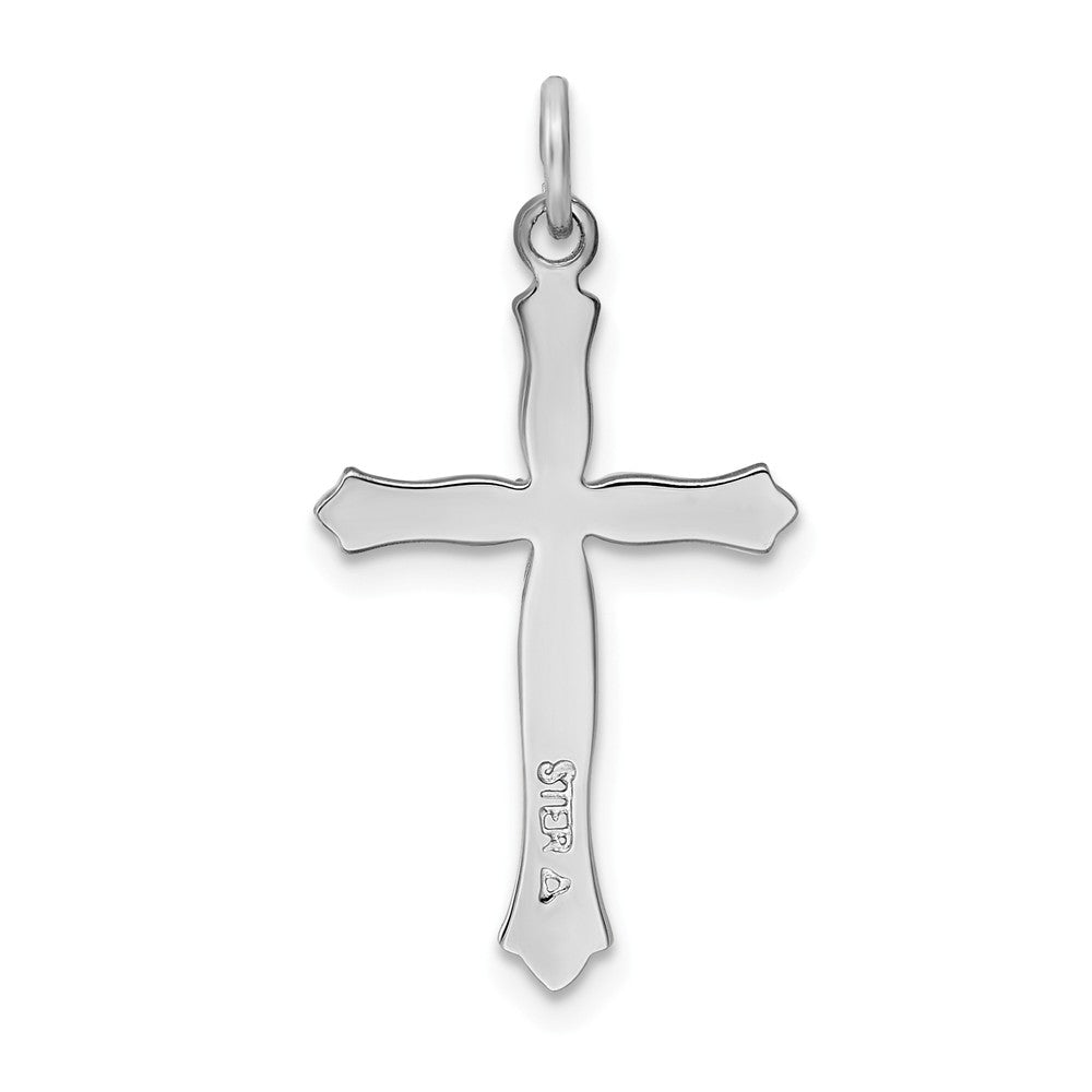 Million Charms 925 Sterling Silver Rhodium-Plated & Vermeil (Cubic Zirconia) CZ Relgious Cross Pendant
