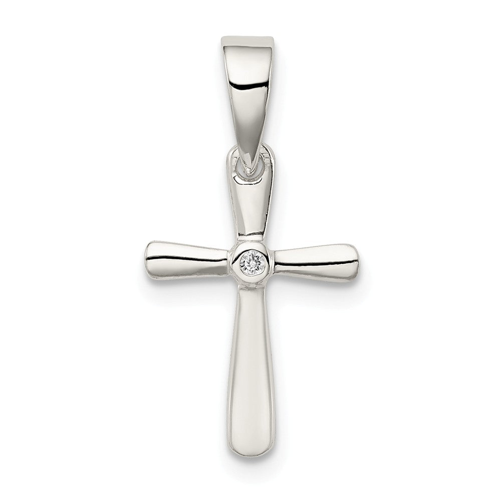 Million Charms 925 Sterling Silver (Cubic Zirconia) CZ Relgious Cross Pendant