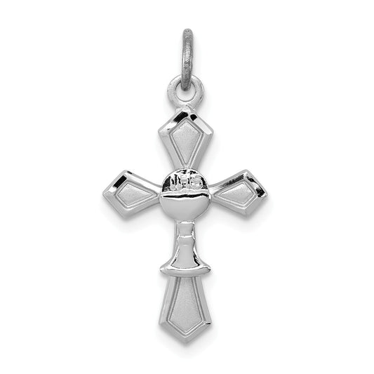 Million Charms 925 Sterling Silver Rhodium-Plated Chalice Relgious Cross Charm