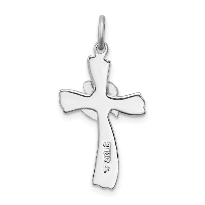 Million Charms 925 Sterling Silver Rhodium-Plated & Vermeil Dove Relgious Cross Charm