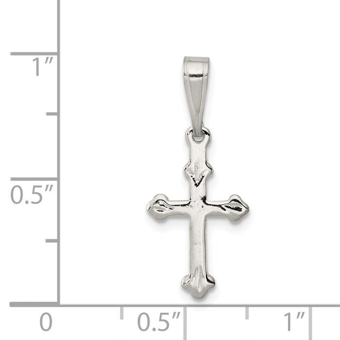 Million Charms 925 Sterling Silver Budded Relgious Cross Charm