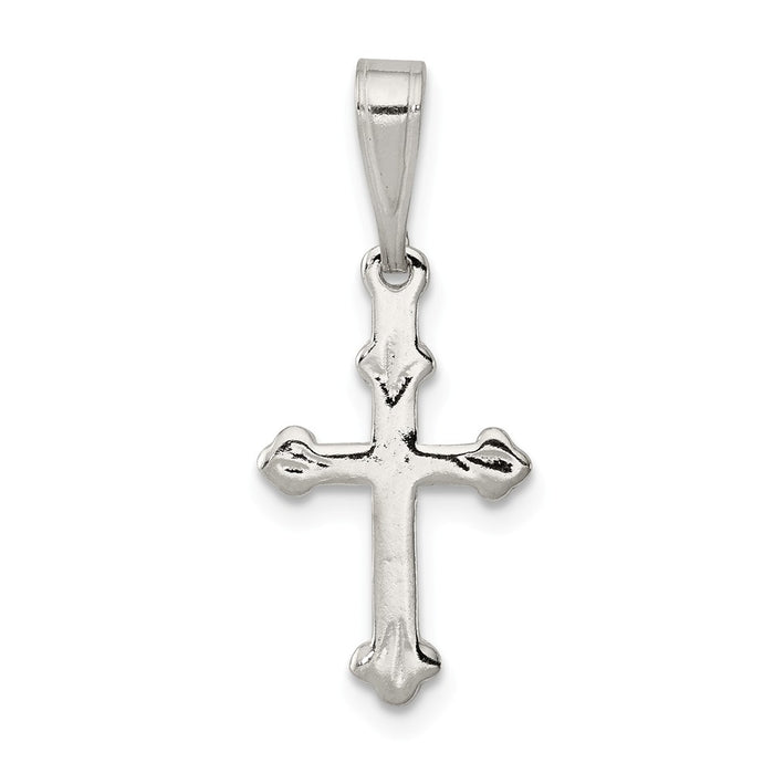 Million Charms 925 Sterling Silver Budded Relgious Cross Charm
