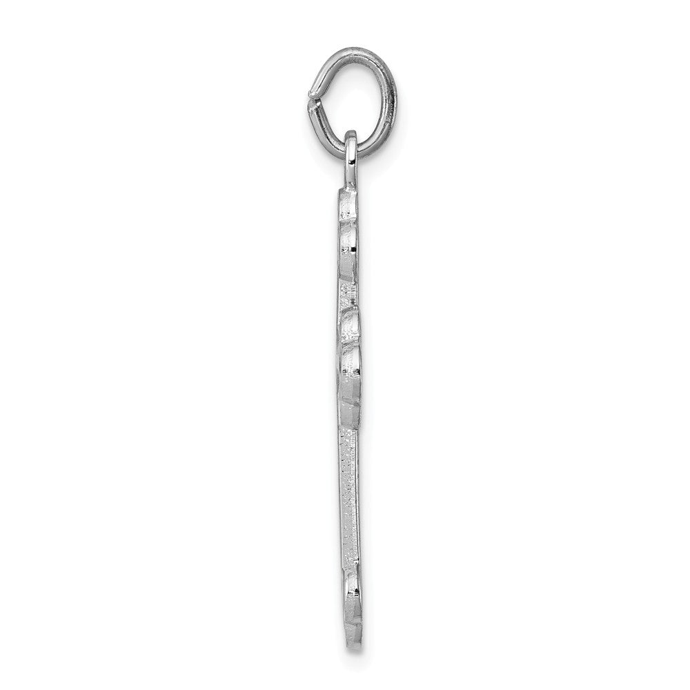 Million Charms 925 Sterling Silver Rhodium-Plated Enameled Relgious Cross Pendant