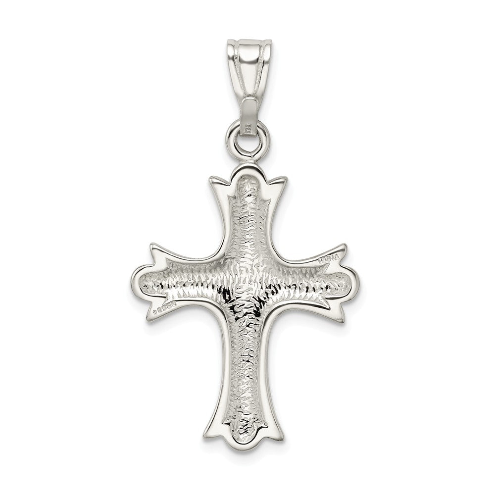 Million Charms 925 Sterling Silver Fleur De Lis Relgious Cross Pendant