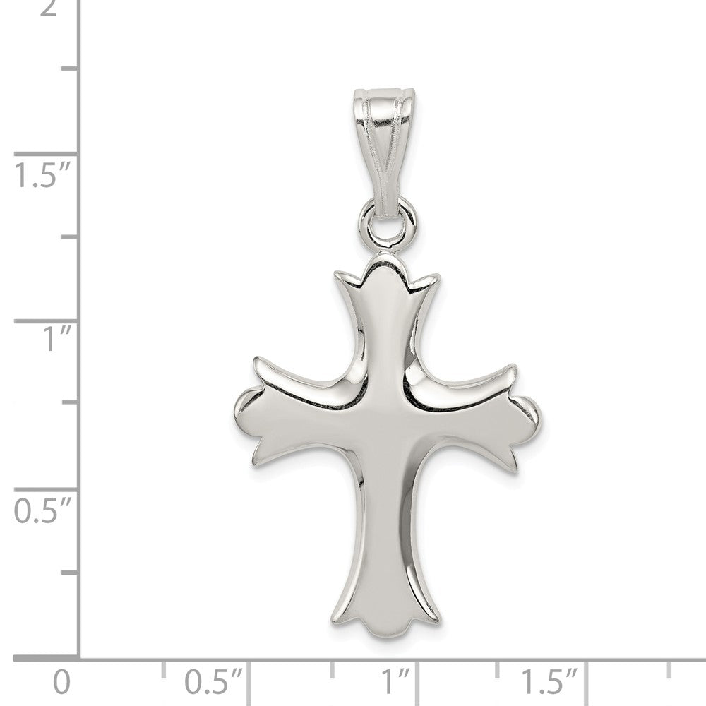 Million Charms 925 Sterling Silver Fleur De Lis Relgious Cross Pendant