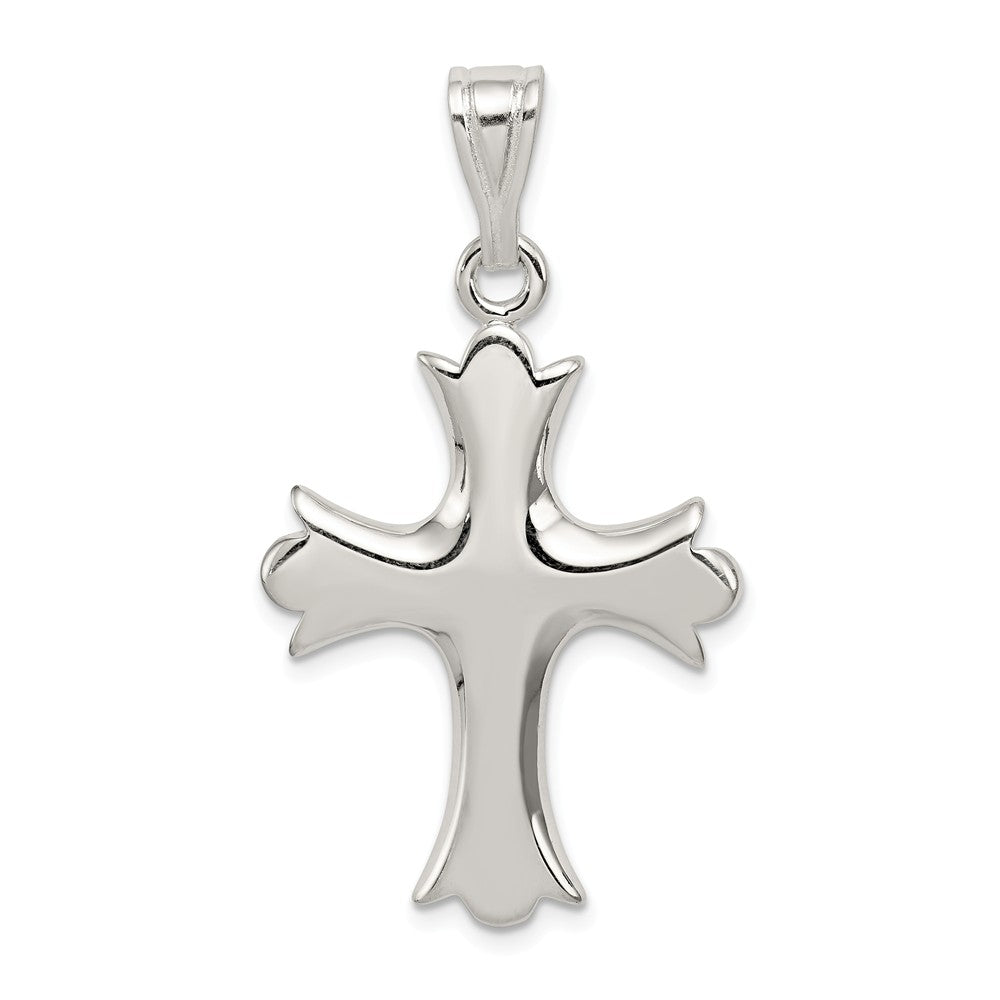 Million Charms 925 Sterling Silver Fleur De Lis Relgious Cross Pendant