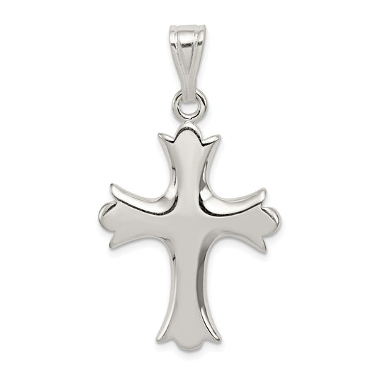 Million Charms 925 Sterling Silver Fleur De Lis Relgious Cross Pendant