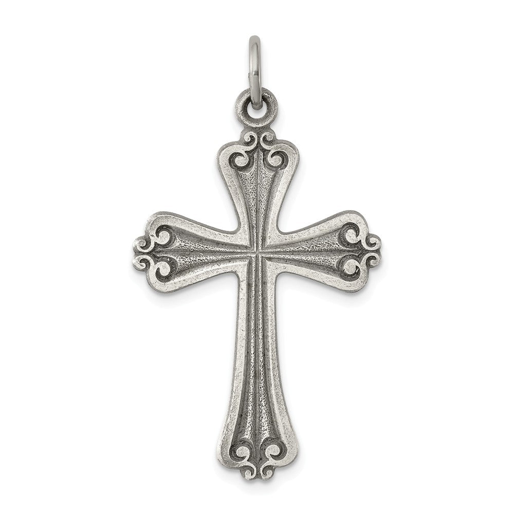 Million Charms 925 Sterling Silver Antiqued Relgious Cross Pendant