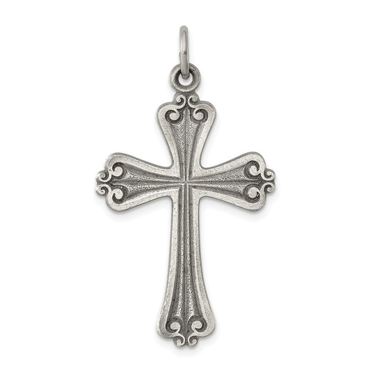 Million Charms 925 Sterling Silver Antiqued Relgious Cross Pendant