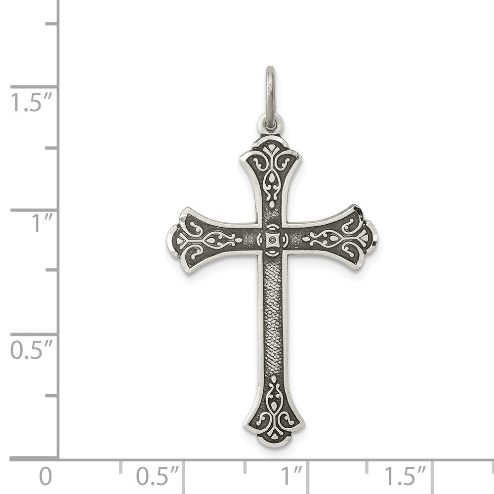 Million Charms 925 Sterling Silver Antiqued Relgious Cross Pendant