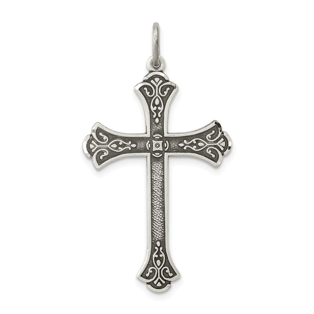 Million Charms 925 Sterling Silver Antiqued Relgious Cross Pendant
