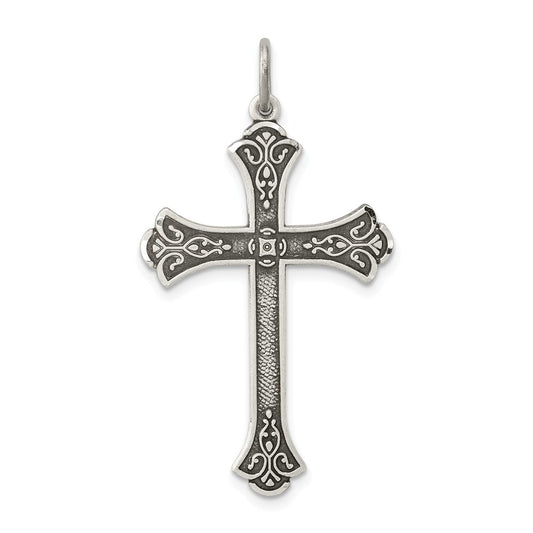 Million Charms 925 Sterling Silver Antiqued Relgious Cross Pendant