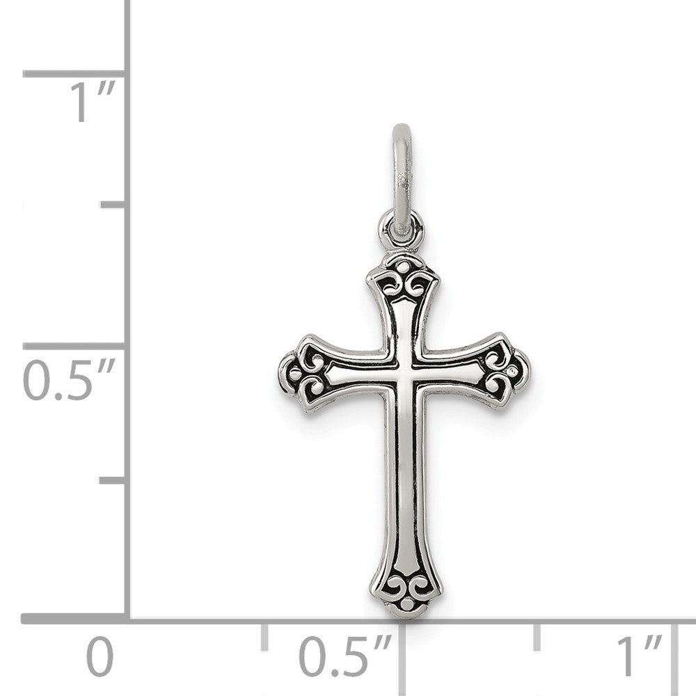 Million Charms 925 Sterling Silver Antiqued Relgious Cross Charm