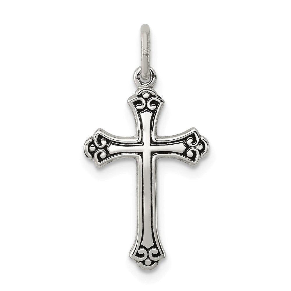 Million Charms 925 Sterling Silver Antiqued Relgious Cross Charm