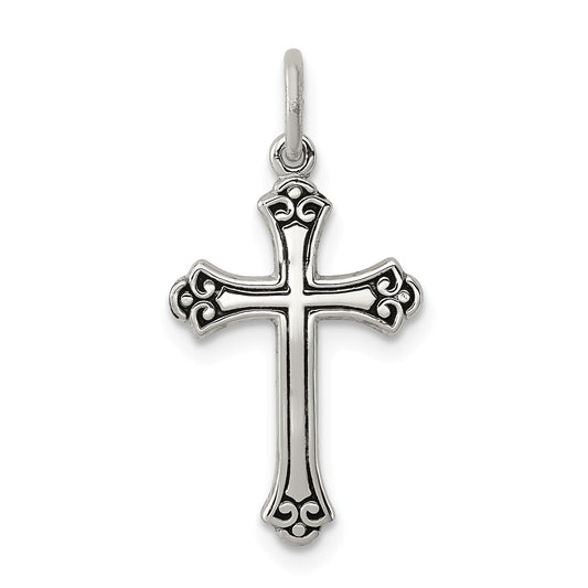 Million Charms 925 Sterling Silver Antiqued Relgious Cross Charm