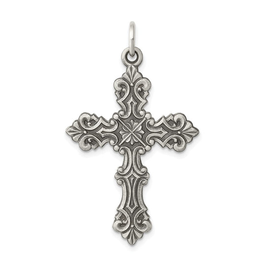 Million Charms 925 Sterling Silver Antiqued Relgious Cross Pendant