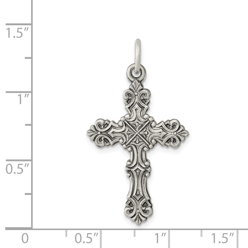 Million Charms 925 Sterling Silver Antiqued Relgious Cross Pendant