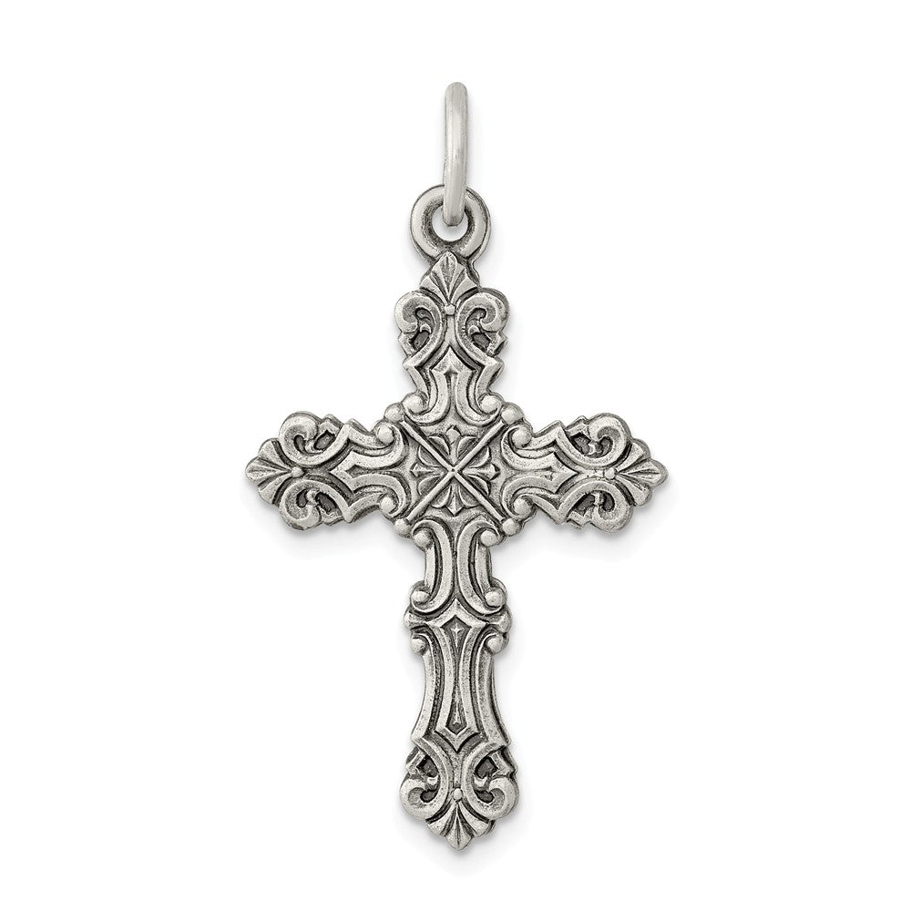 Million Charms 925 Sterling Silver Antiqued Relgious Cross Pendant
